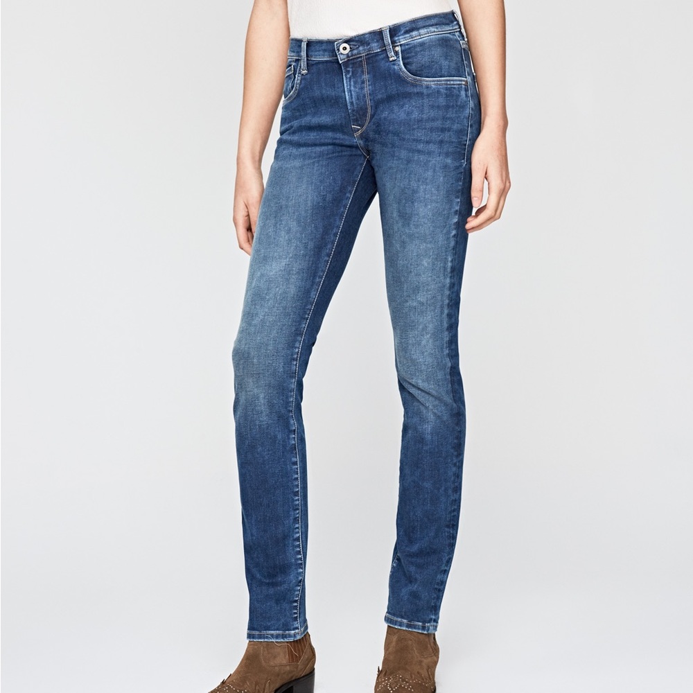 HANDPAINTED Pepe Jeans Slim Fit Mid Waist Jeans (27) - Picture 11 of 13